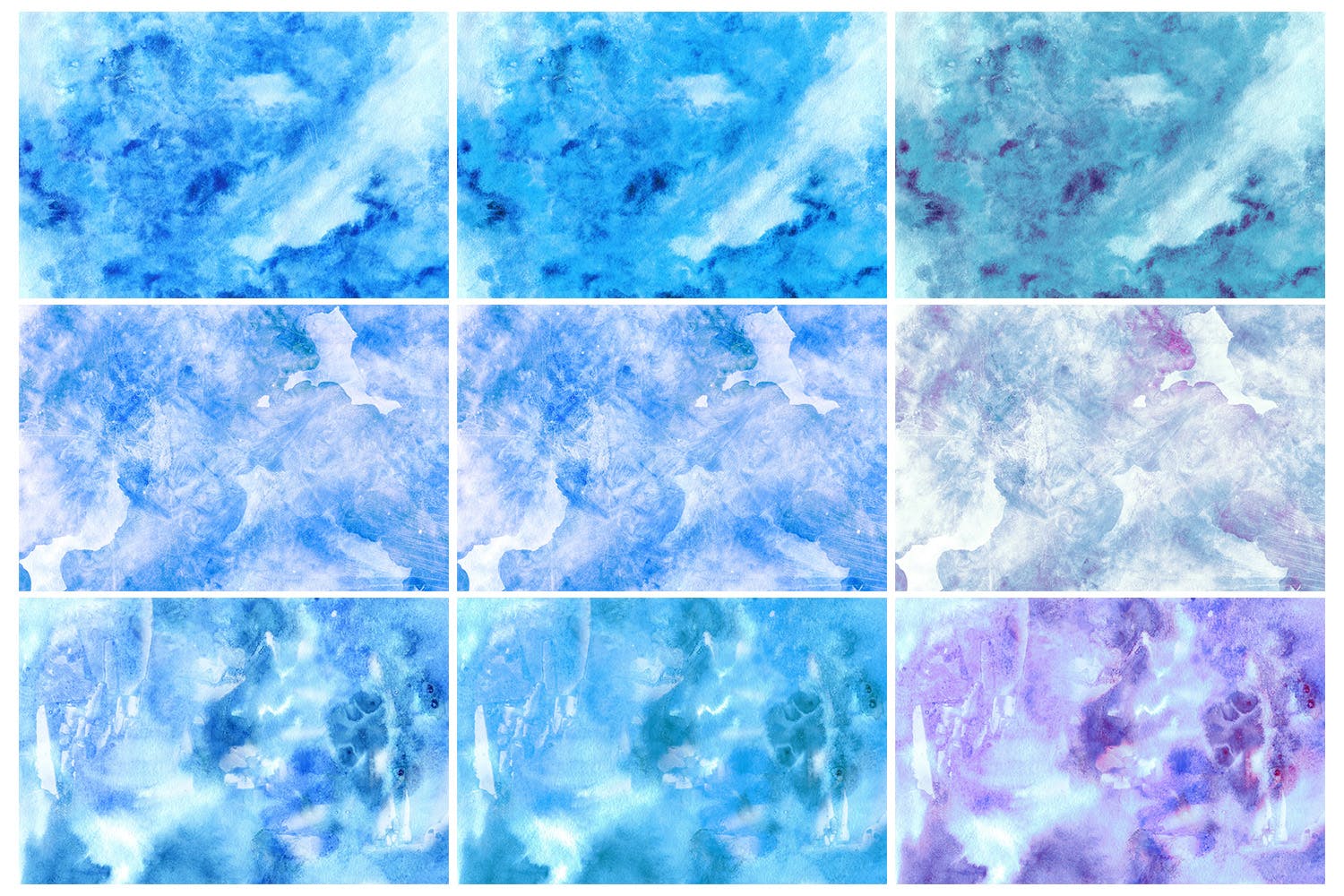 冬天水彩肌理纹理背景素材v2 Winter Watercolor Backgrounds 2插图(1)