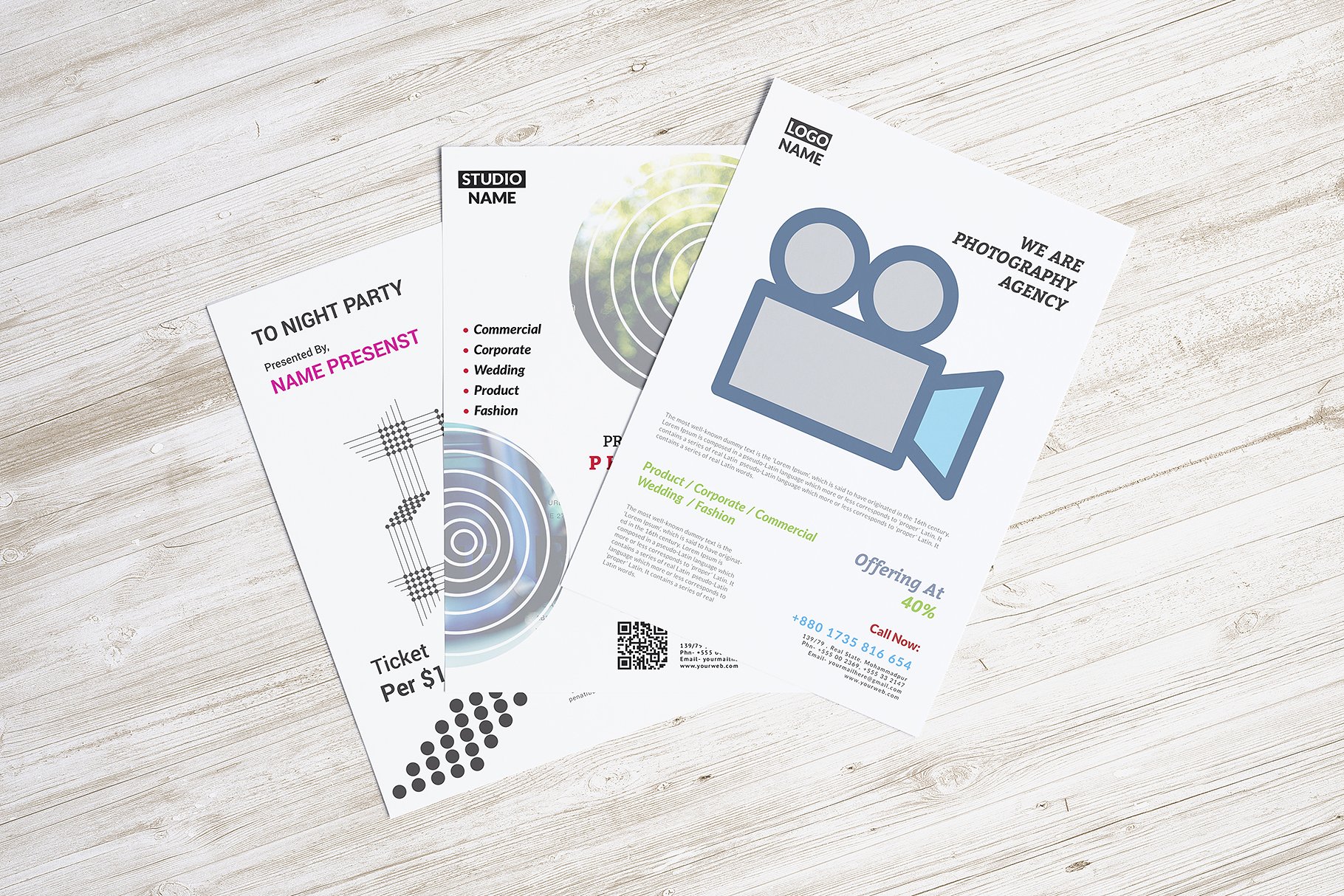 信笺,传单,海报样机模板合集 Letterhead, Flyer, Poster mockup v.1插图(1)