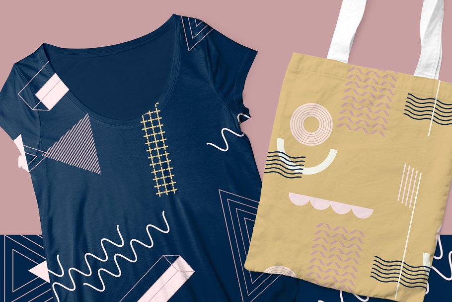 女性孟菲斯风格图形纹理背景 Girlboss Memphis Style Patterns插图(4)