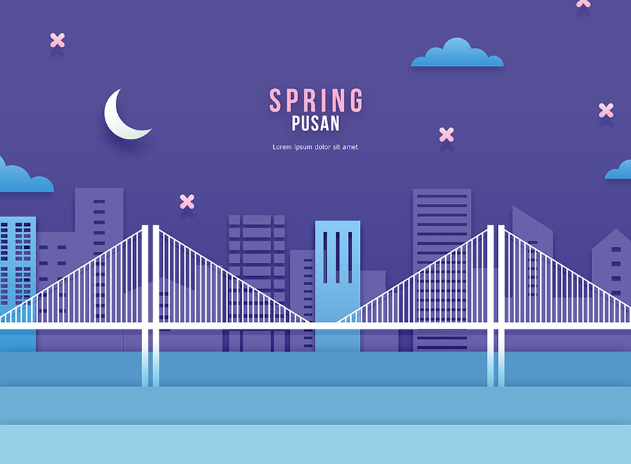 春季创意卡通插画海报模板PSD插图(8)