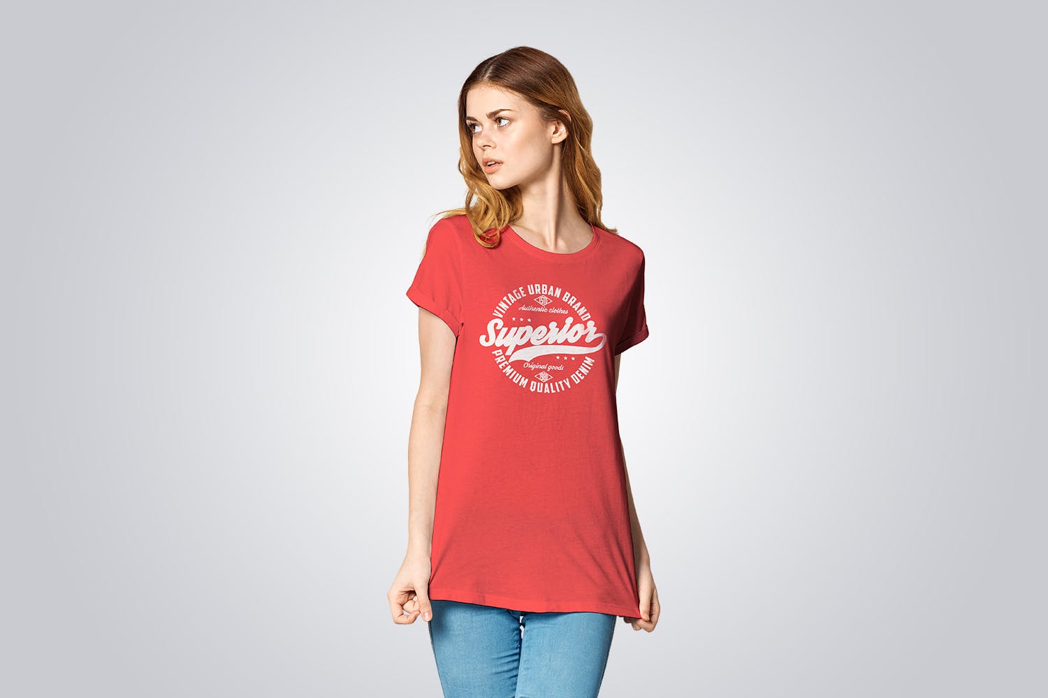 T恤印花设计模特上身效果预览样机套装v1 T-Shirt Mockup Collection 01插图(7)