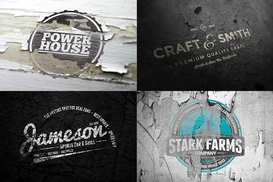 复古怀旧风格Logo样机 Vintage Logo Mock-ups插图(1)