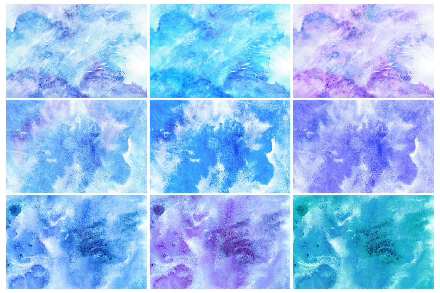 冬季水彩肌理纹理背景图素材v3 Winter Watercolor Backgrounds 3插图(5)