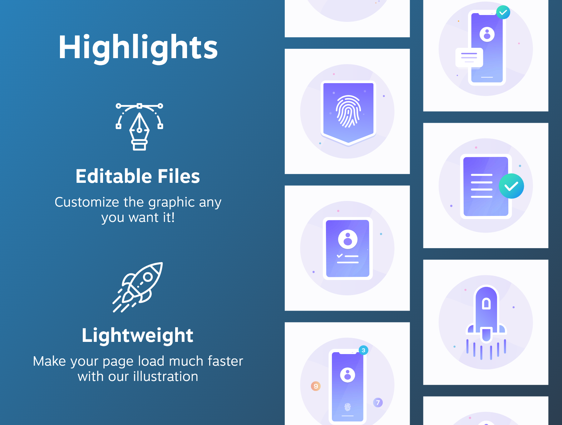 素材库下午茶：安全概念的插画素材套装下载 [Ai]插图(2)