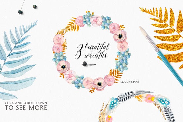 神奇白色魔法水彩插画集 WHITE MAGIC watercolor set插图(5)