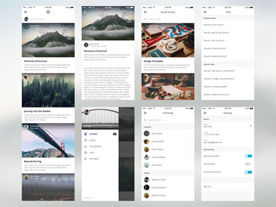 Stories Blog UI Kit素材之家精选sketch素材