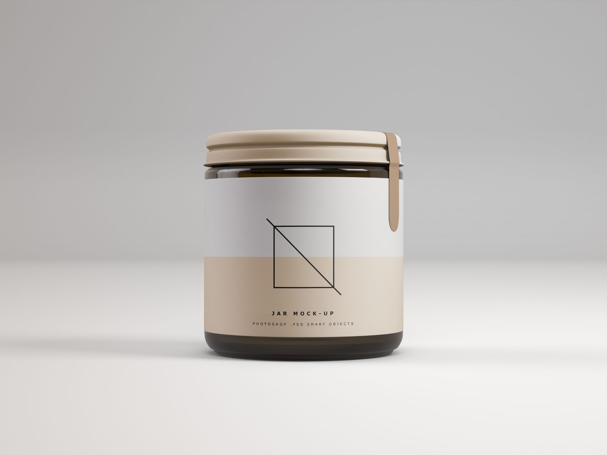 食品包装罐头前视图PSD样机模板 Front View Jar Mockup – PSD插图