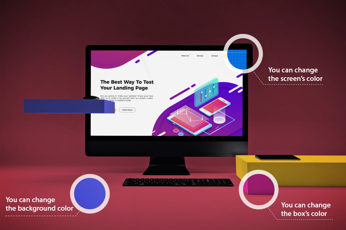 一体机电脑iMac Pro屏幕演示样机模板v2 iMac Pro Mockup V.2插图(1)