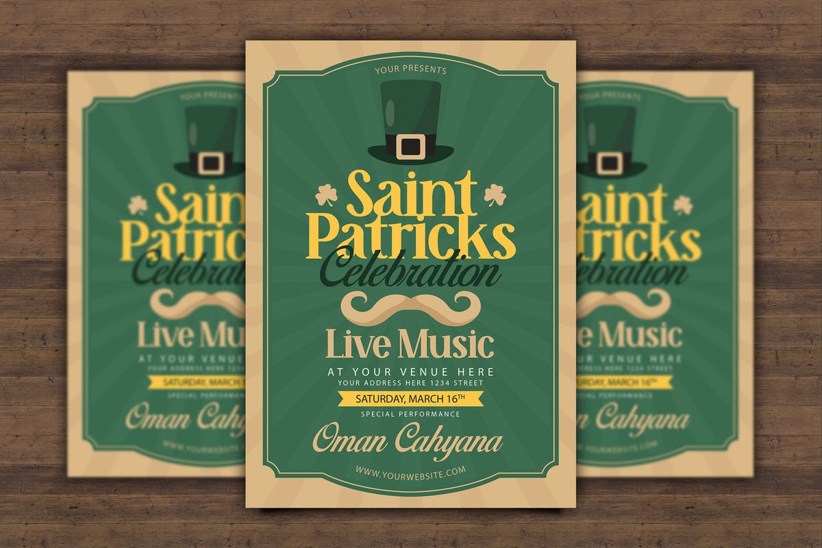 圣帕特里克庆典活动海报传单模板 Saint Patricks Celebration Flyer插图