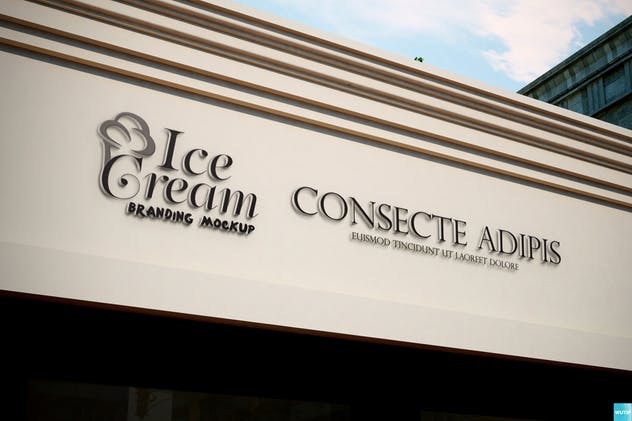 雪糕咖啡店铺品牌样机模板 Ice Cream – Coffee Branding Mockups插图(2)