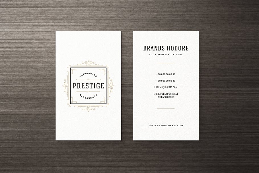 15款复古装饰风格企业名片设计模板 15 Ornaments Business Cards Bundle插图(17)