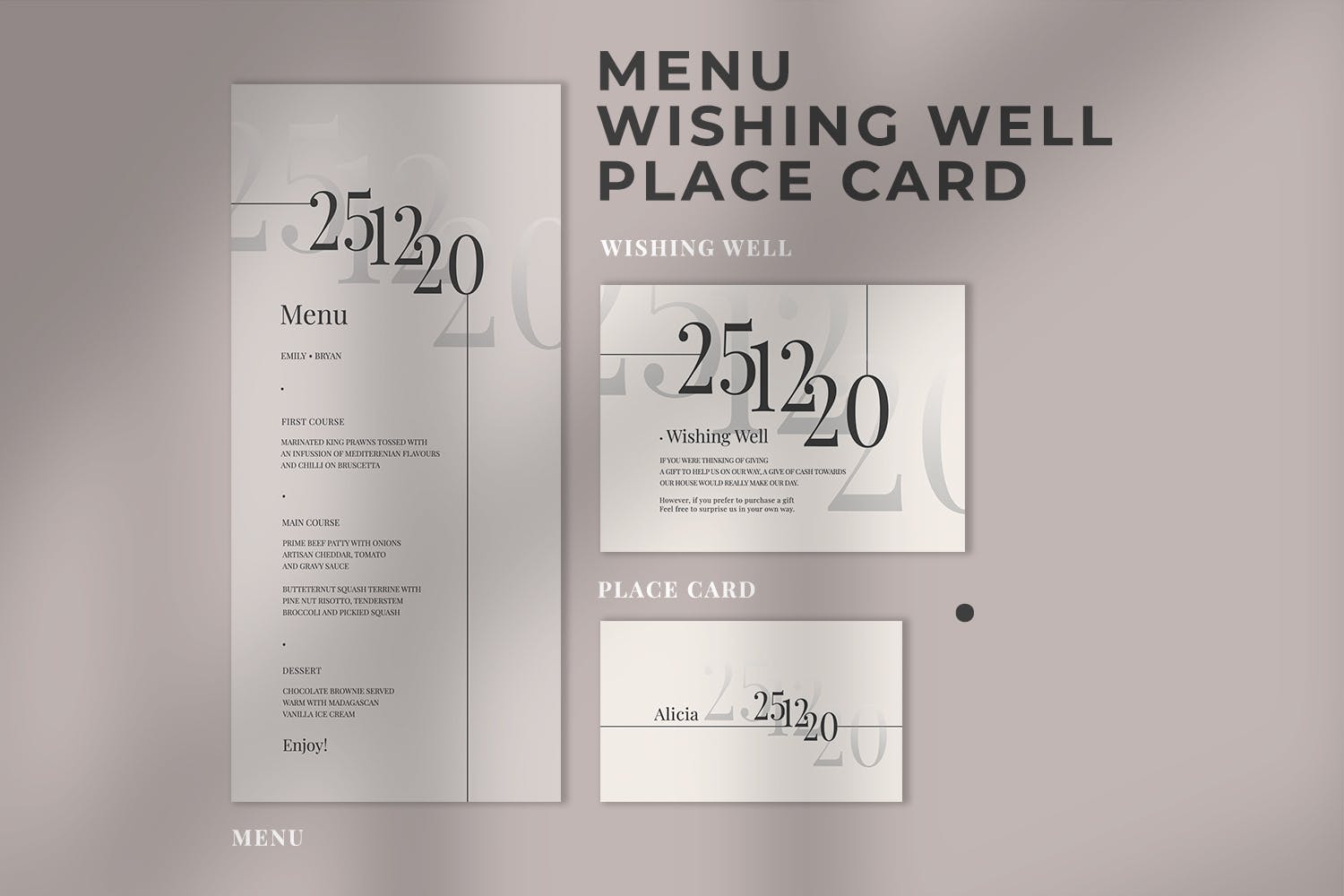 朴实无华风格婚礼邀请设计素材包 Modern Minimalist Wedding Suite插图(3)