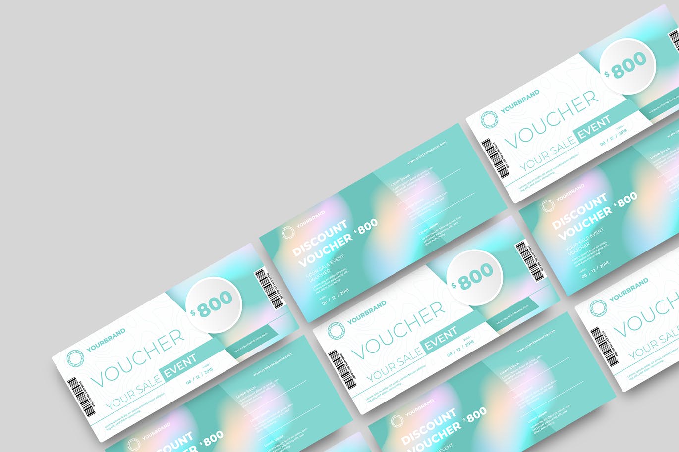 时尚高端简约多用途的新年圣诞节打折促销sale礼品券入场券门票设计矢量模板-7插图