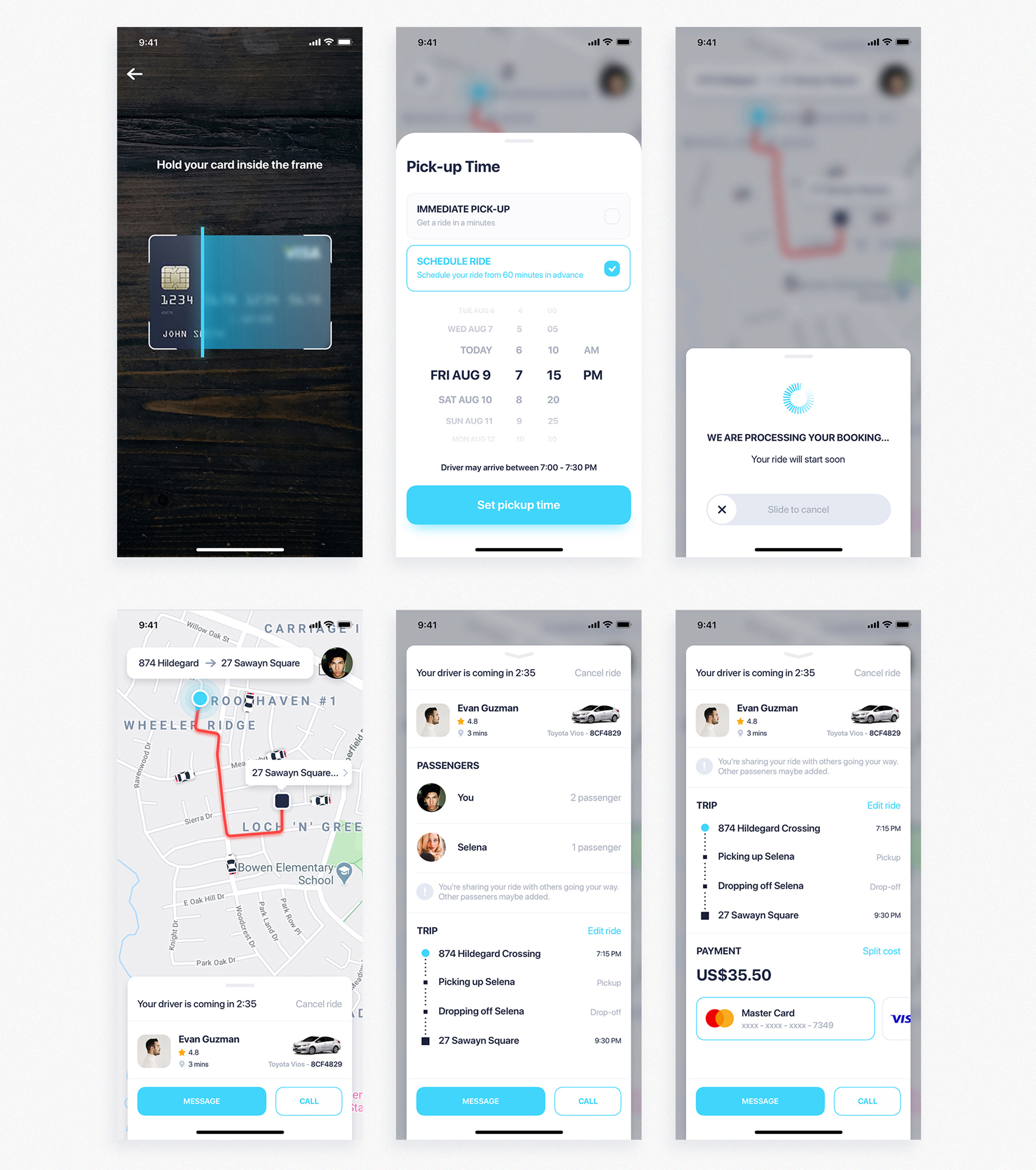 素材库下午茶：汽车预订和共享APP应用UI设计素材库精选套件插图(10)