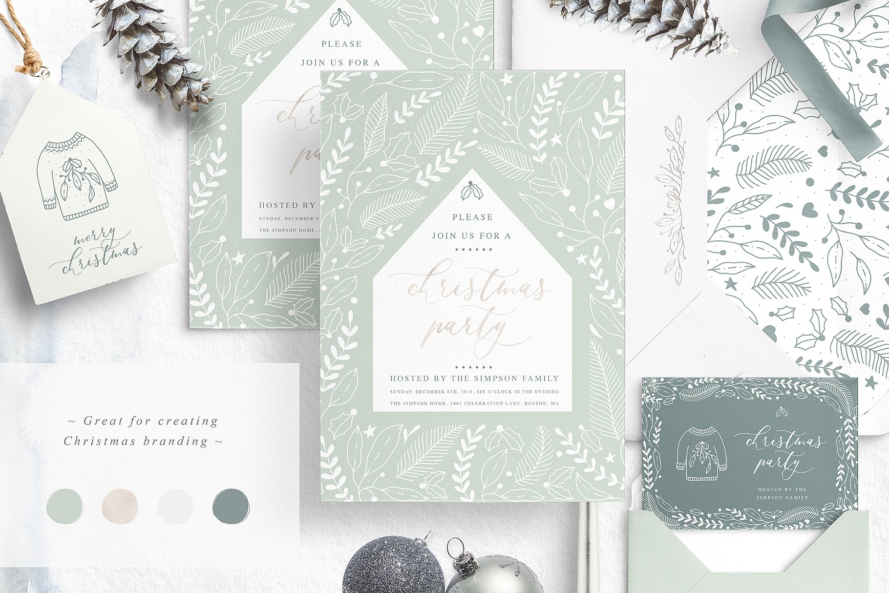 圣诞节手绘装饰设计套件 Holiday Season Collection插图(2)