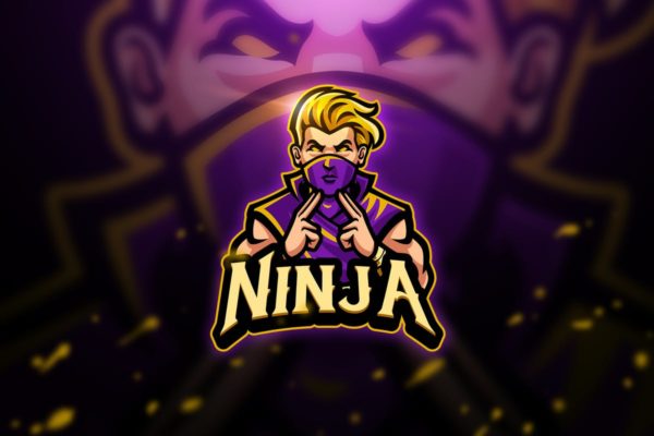 忍者武士电子竞技队徽Logo模板 Ninja 2 – Mascot &amp; Esport Logo