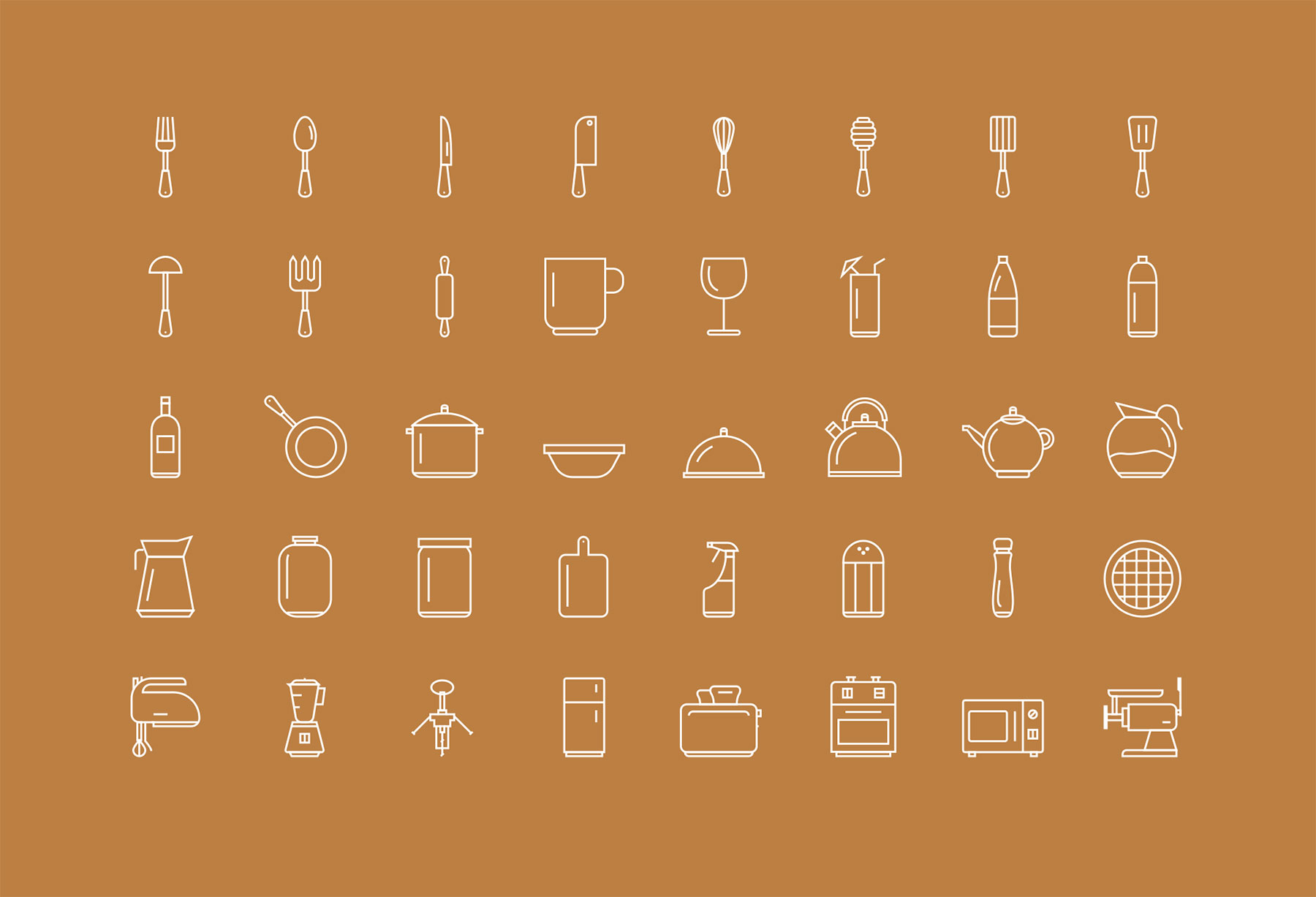 Kitchen Tools Icon Set