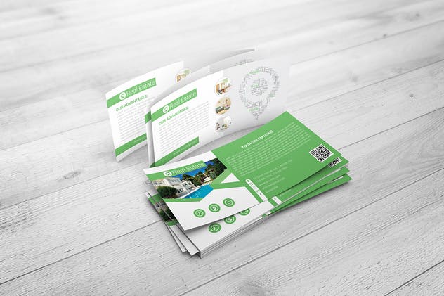 宣传推广广告传单样机 DL Flyer Mock-Up插图(1)