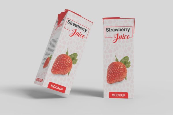 果汁盒包装外观设计素材库精选模板 Juice Box Mockup