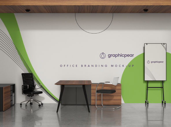 办公室装修效果图企业VI场景样机模板 Office Branding Scene Mockup