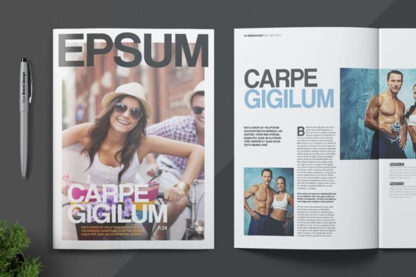 健身运动主题素材库精选杂志InDesign模板 Magazine Template