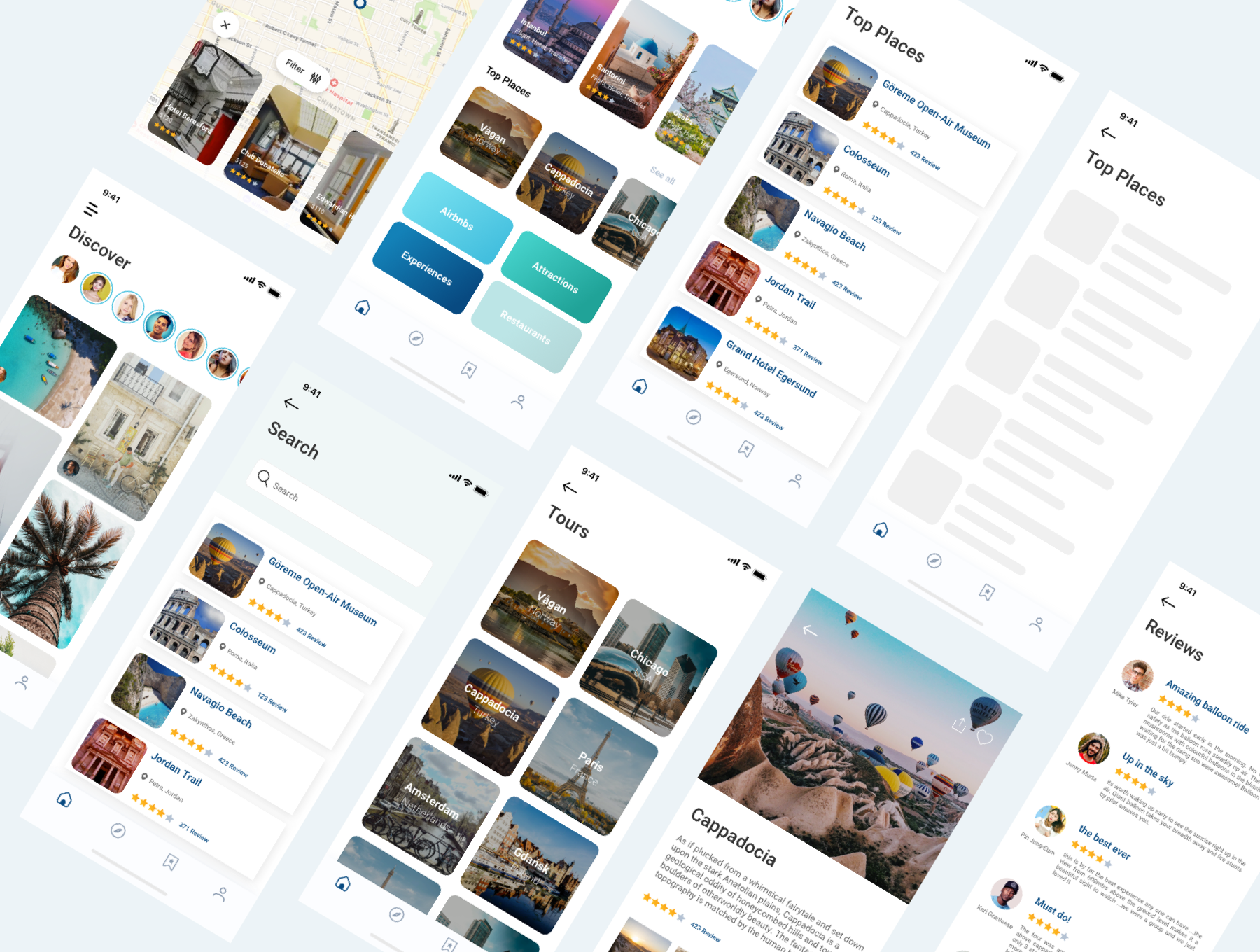 素材库下午茶：多功能旅行主题APP UI KIT套装Sketch模板app设计下载[Sketch,Fig,XD]插图(3)