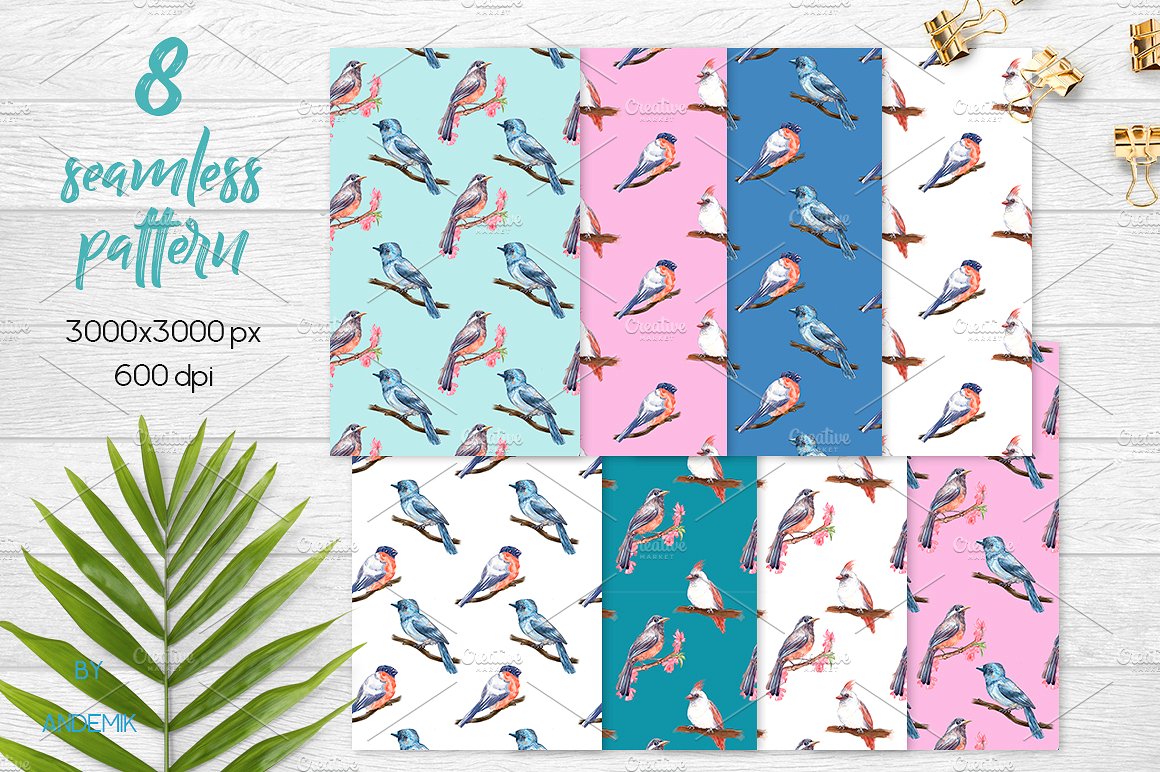 一大波手绘鸟的水彩剪贴画素材下载[png,jpg]插图(4)