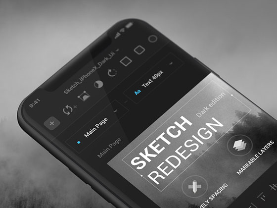 Sketch iPhone X 暗色界面概念设计素材之家精选sketch素材