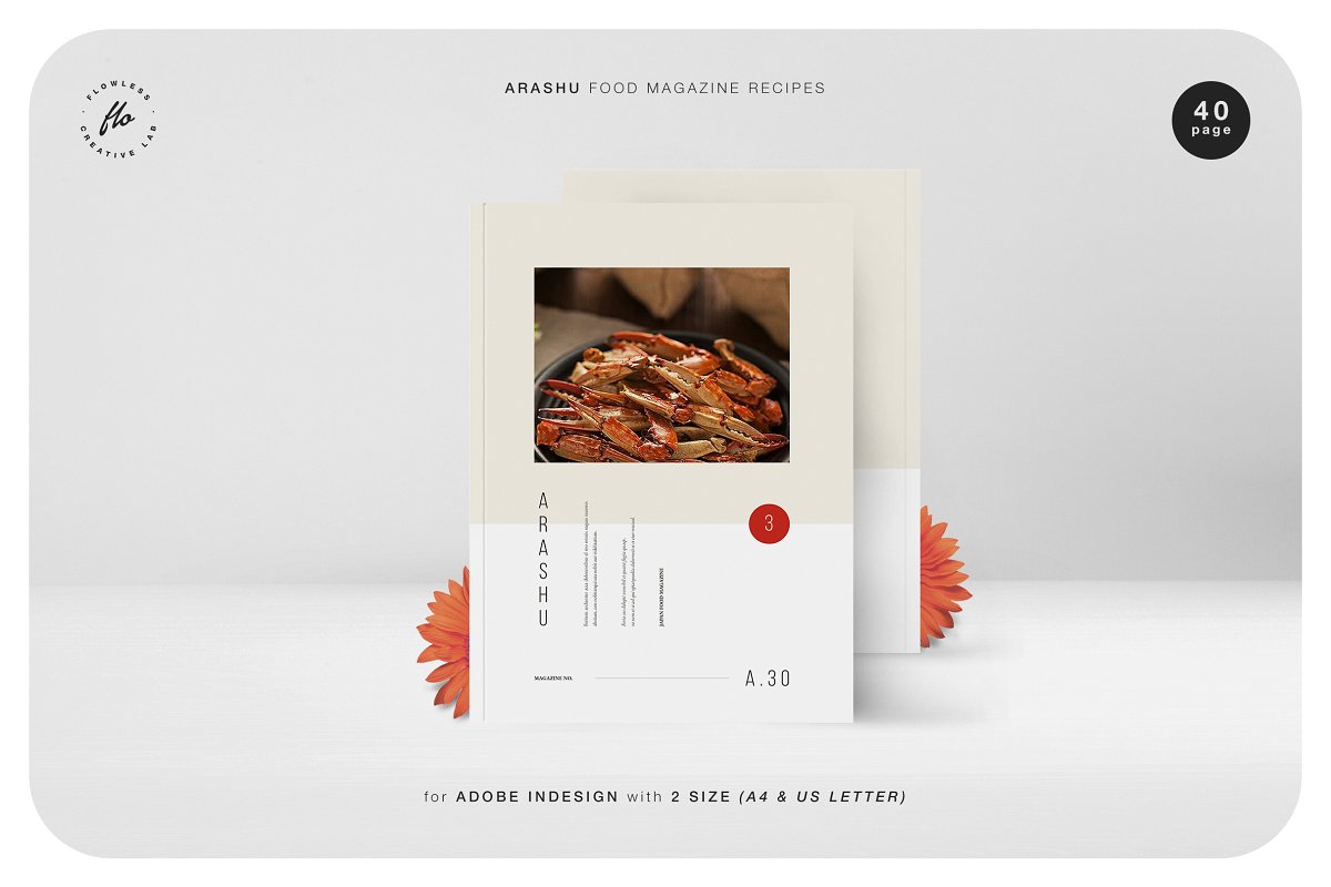 ARASHU食品杂志食谱菜单设计模板插图