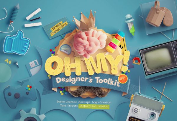视觉极具冲击力的场景样机套装 Oh My! Designer’s Toolkit[7.51GB]