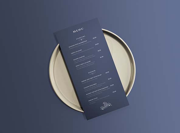 餐厅菜单设计效果图样机模板 Restaurant Menu Mockup