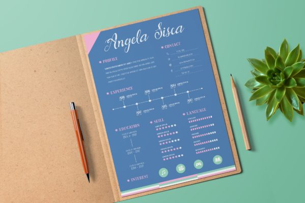 黑板报个性简历设计模板v81 Cv Resume Vol 81