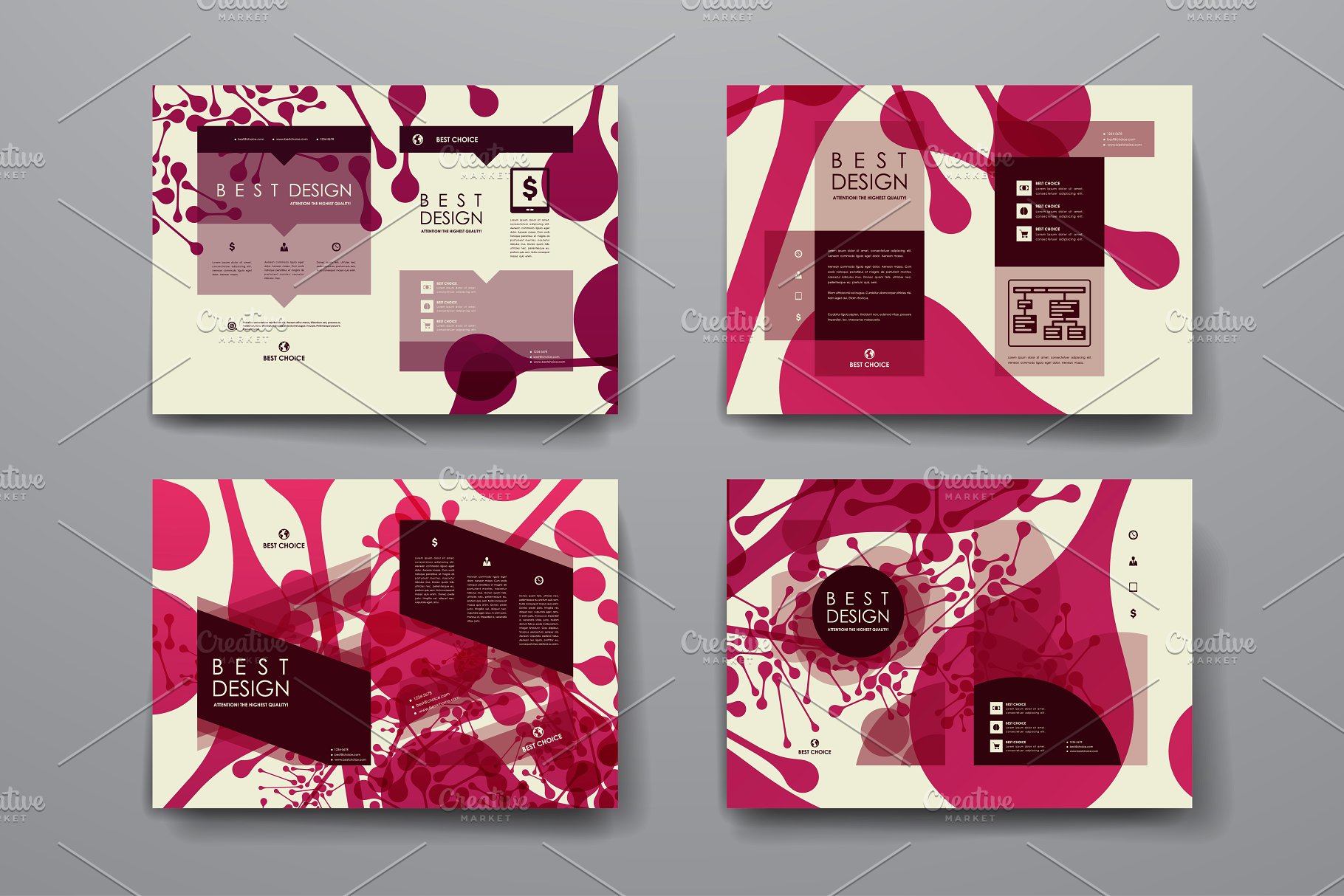 抽象图形背景小册子模板 Abstract brochures插图(5)