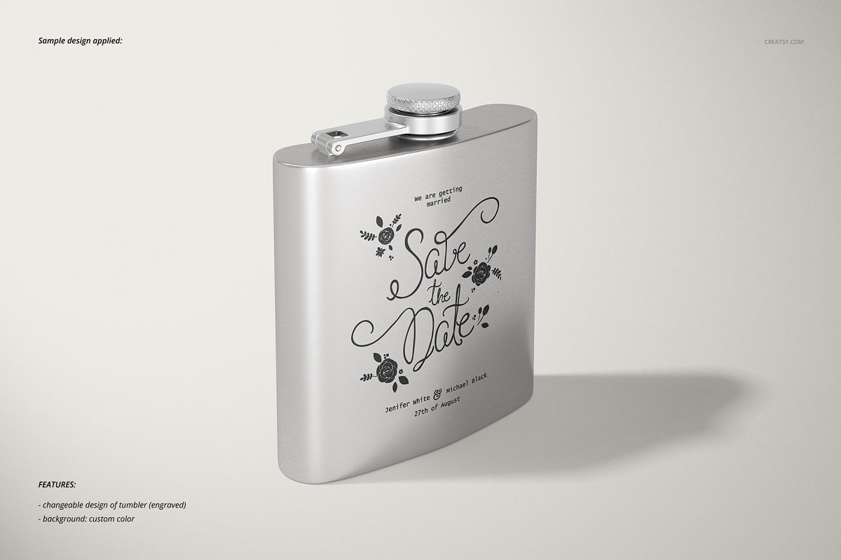 粉色涂层钢瓶包装样机展示模板插图(4)