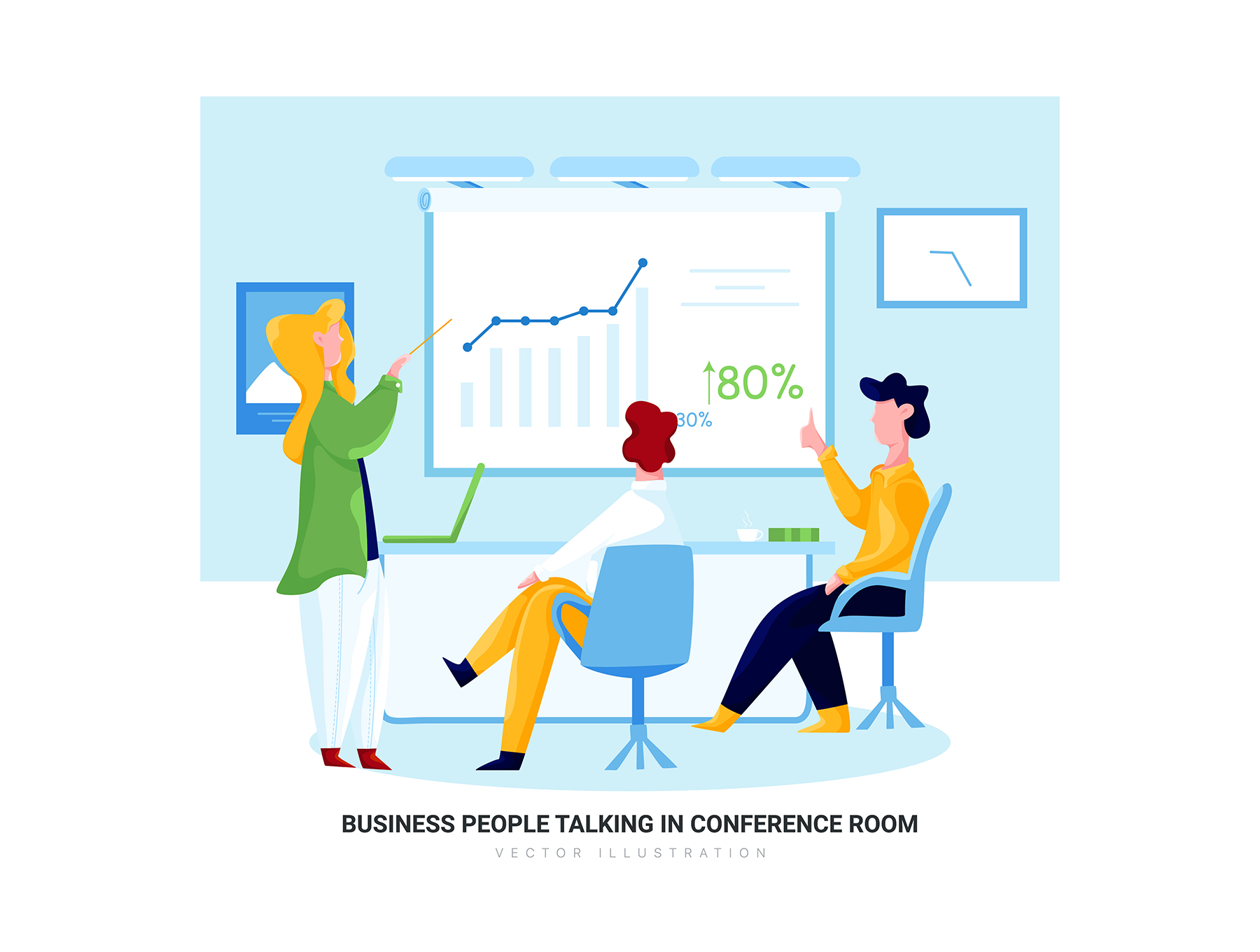 素材库下午茶：10个商务办公主题矢量场景插画集插图(3)