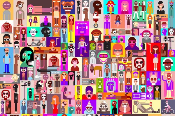 创意手绘人物头像矢量设计素材 Large Set of People Portraits