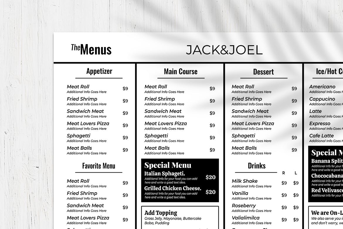 西式咖啡店/面包店/蛋糕店素材库精选菜单模板v2 Resto Food Menu Vol. 2插图(1)