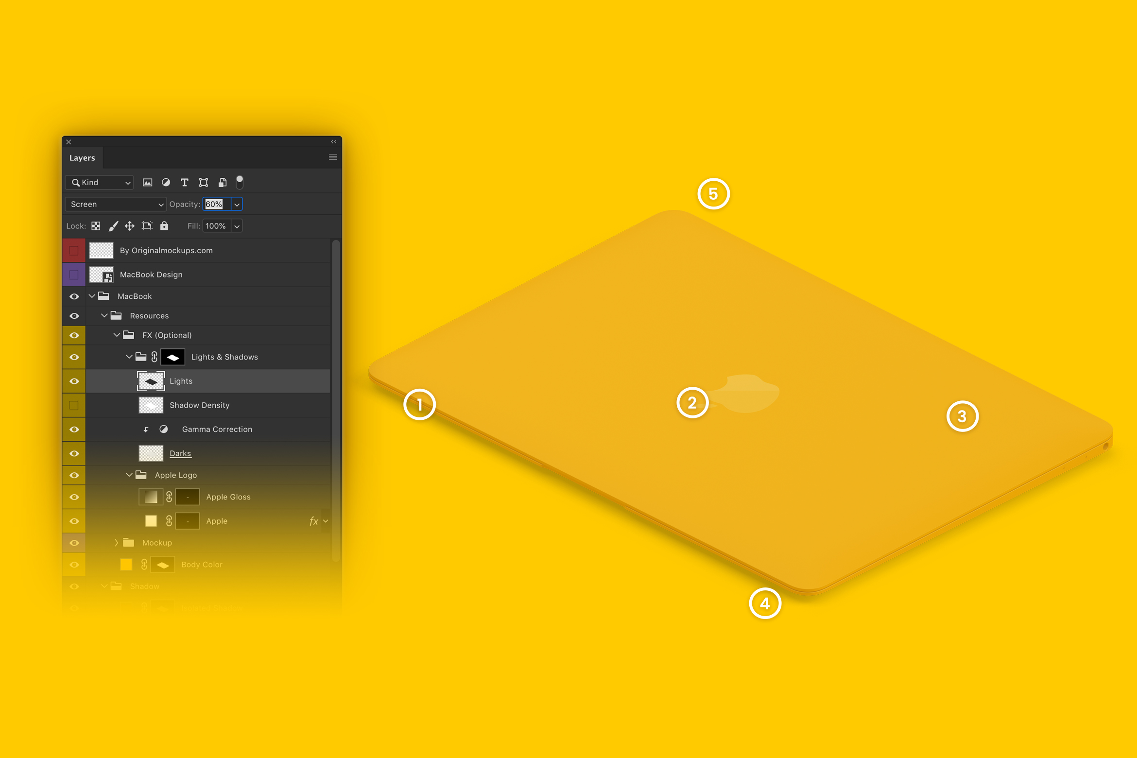 高端笔记本电脑MacBook左视图样机素材02 Clay MacBook Mockup, Isometric Left View 02插图(5)