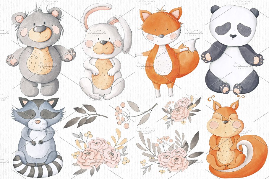 手绘动物素材合集 Hand Drawn Animals Collection插图(2)