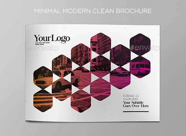 极简主义的现代横版画册模版下载[indd]