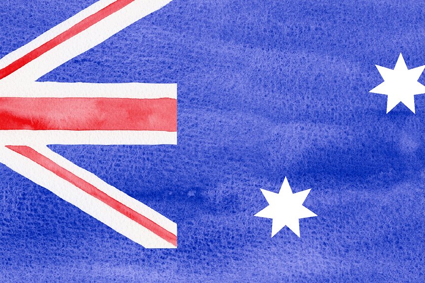 一枚水彩澳大利亚国旗 Watercolor Flag of Australia插图(2)