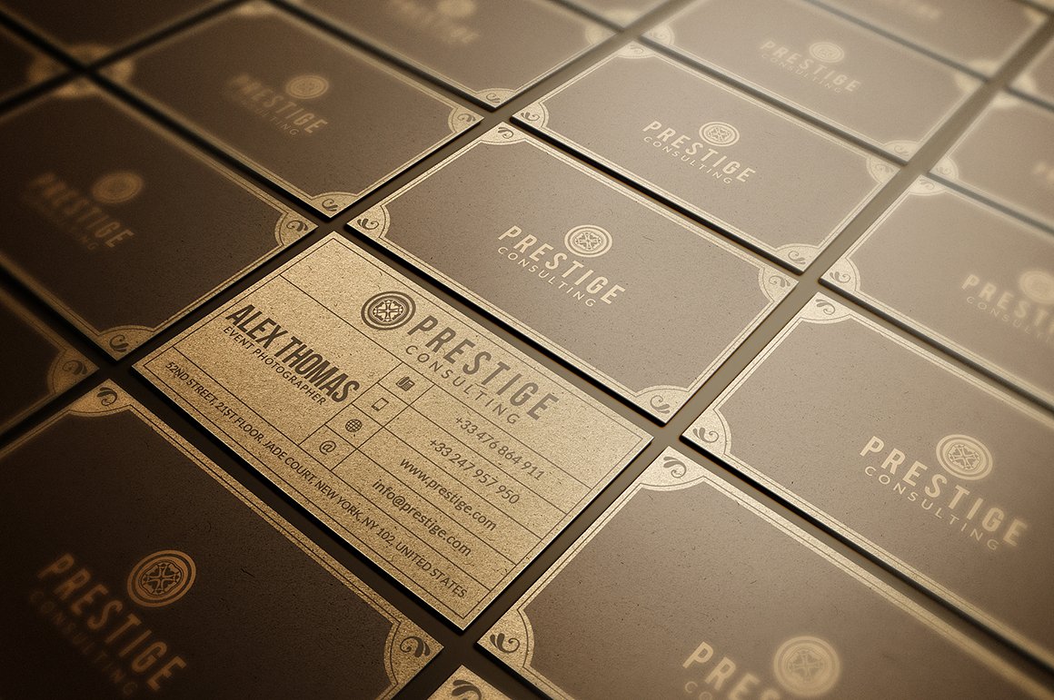 10个高品质的牛皮纸质感的名片设计模板插图(8)