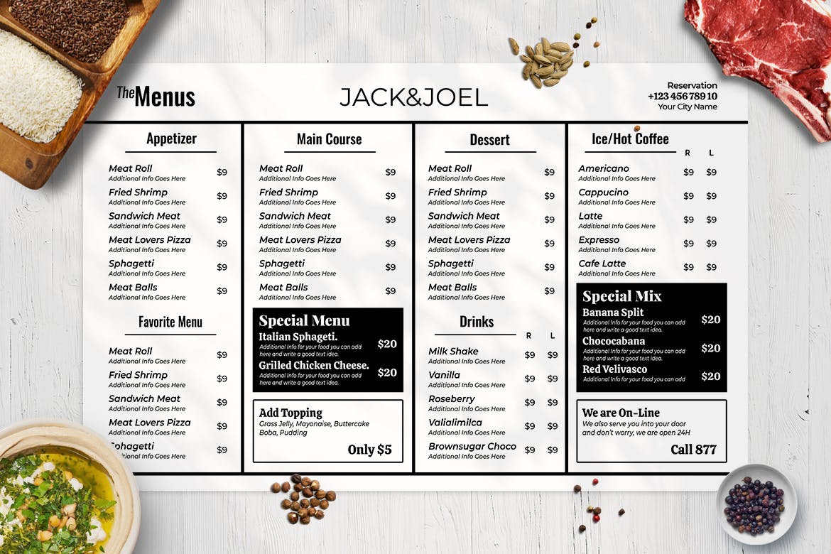 西式咖啡店/面包店/蛋糕店素材库精选菜单模板v2 Resto Food Menu Vol. 2插图