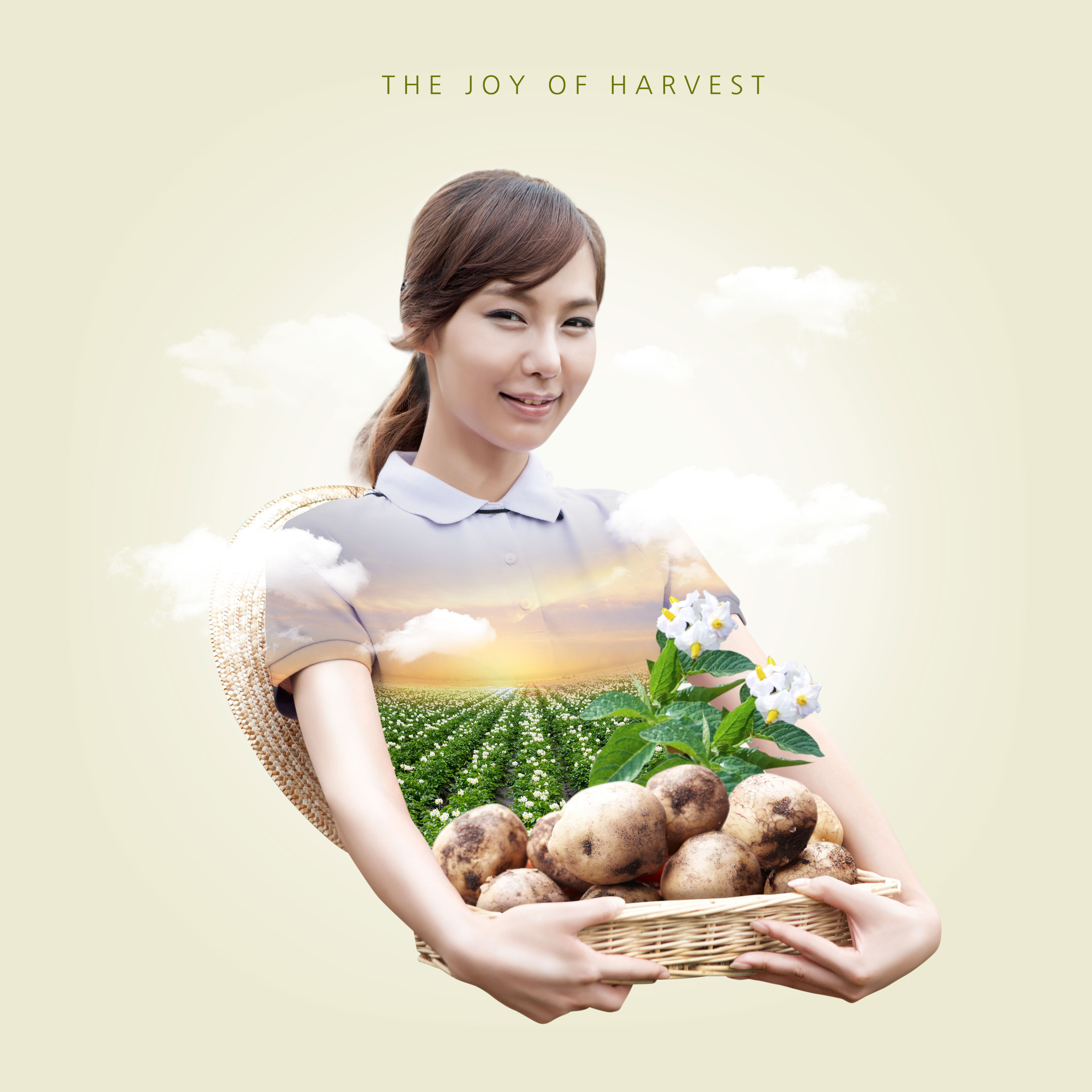 收获的喜悦农场生活主题方形海报psd模板插图(2)