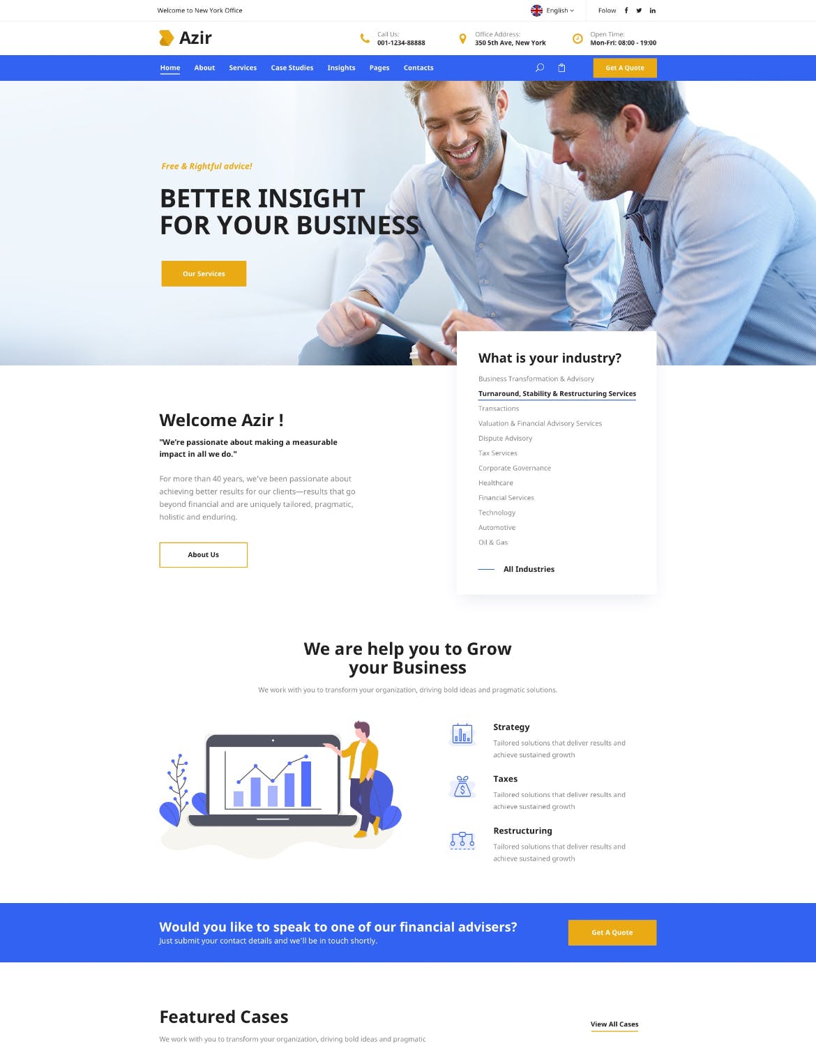 金融财务咨询企业网站设计SKETCH模板素材 Azir | Consulting Finance Sketch App Tempate插图(2)