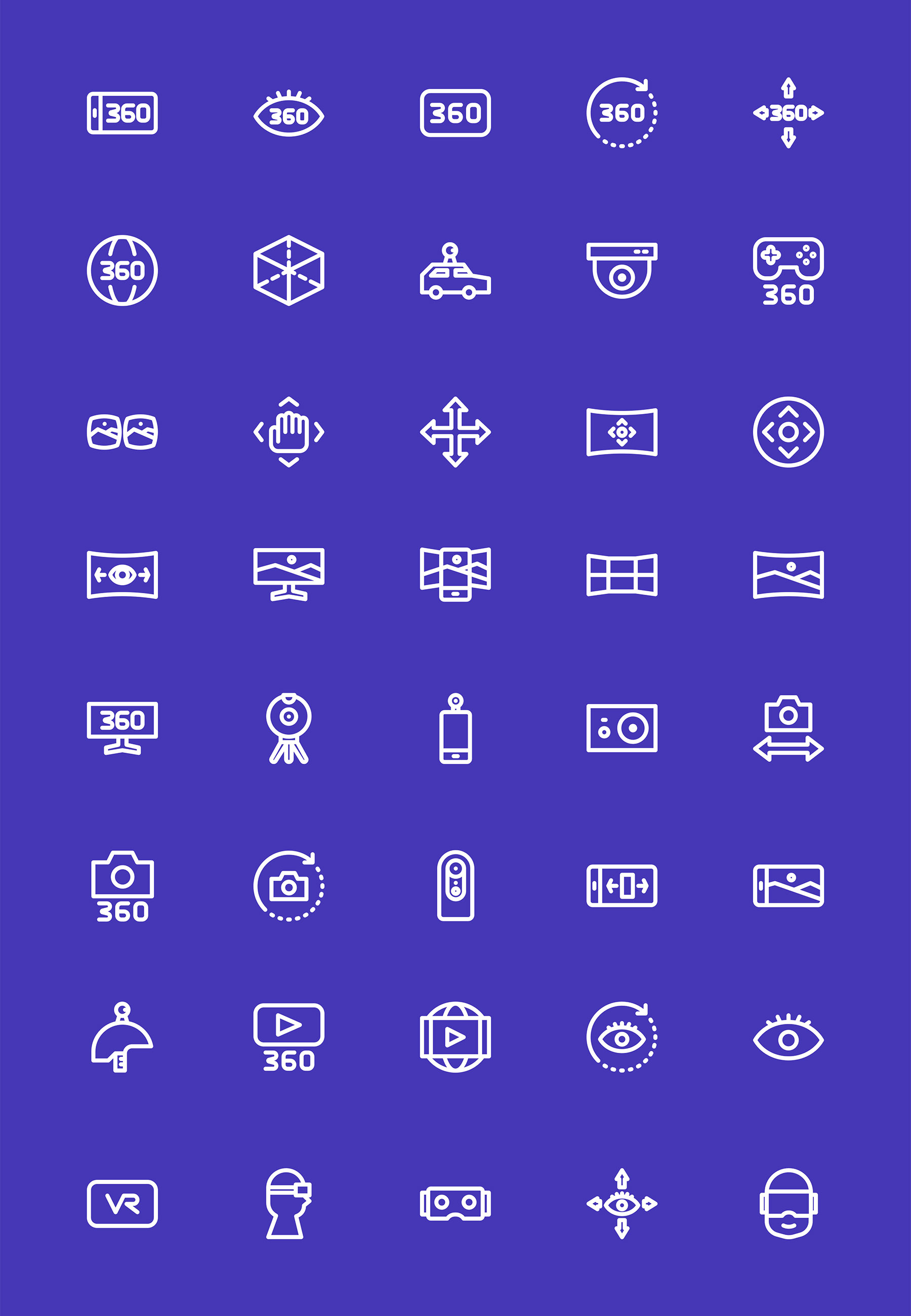 40 枚 360 度全景图元素图标
