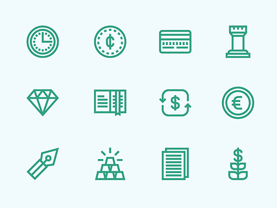 50 枚金融线性图标素材之家精选sketch素材