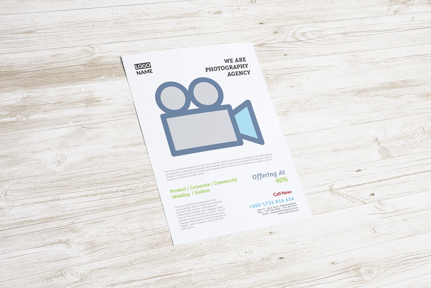 信笺,传单,海报样机模板合集 Letterhead, Flyer, Poster mockup v.1插图(8)