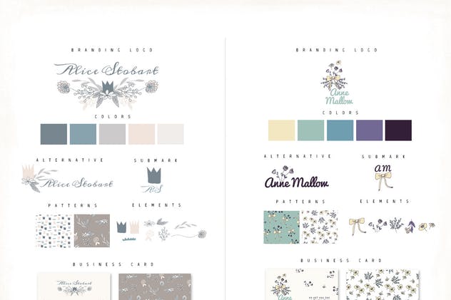花卉/手绘个性装饰元素品牌Logo设计模板 Personal Branding Logos插图(3)