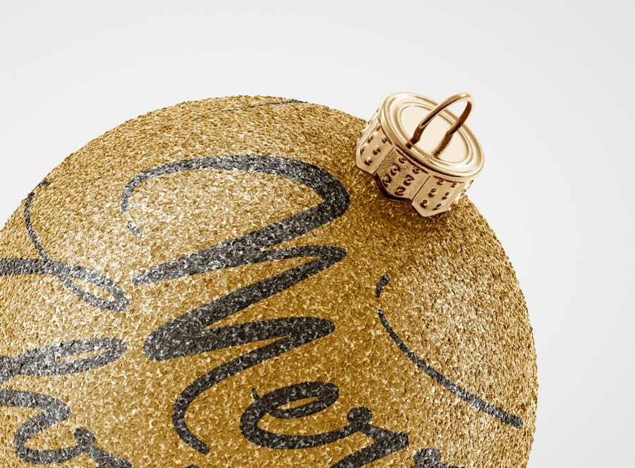 闪闪发光圣诞装饰球样机模板 Glitter Christmas Ball Mockup插图(3)